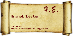 Hranek Eszter névjegykártya